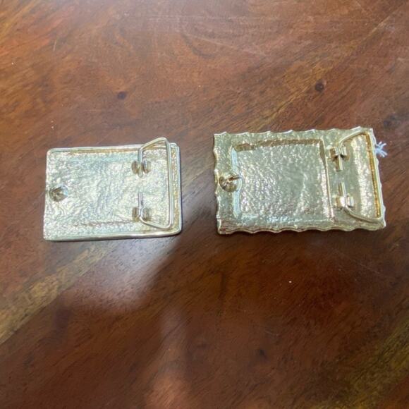 Lot of Two Gold/Black Rectangular Belt buckles - Picture 2 of 6